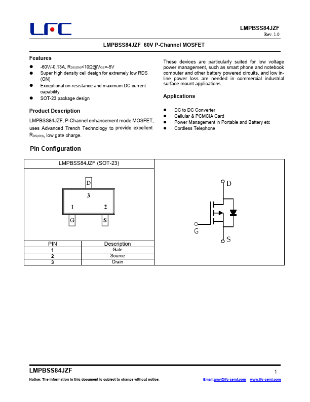 LMPBSS84JZF Datasheet Preview