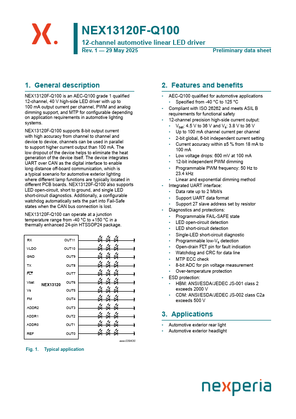 NEX13120F-Q100 Datasheet Preview