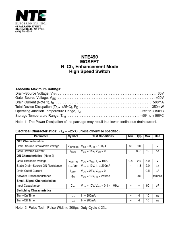 NTE490