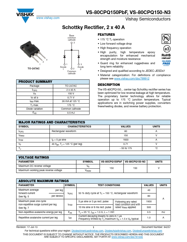 VS-80CPQ150PbF