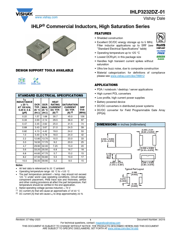 IHLP3232DZ-01 Datasheet Preview