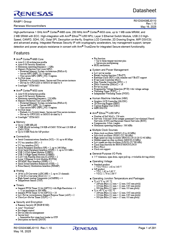 R7KA8P1JFDCAB Datasheet Preview