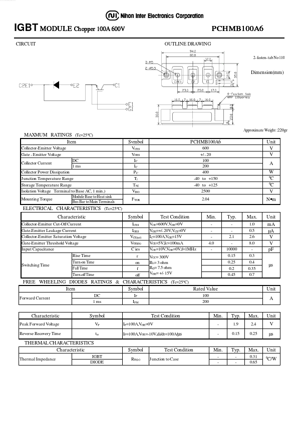 PCHMB100A6