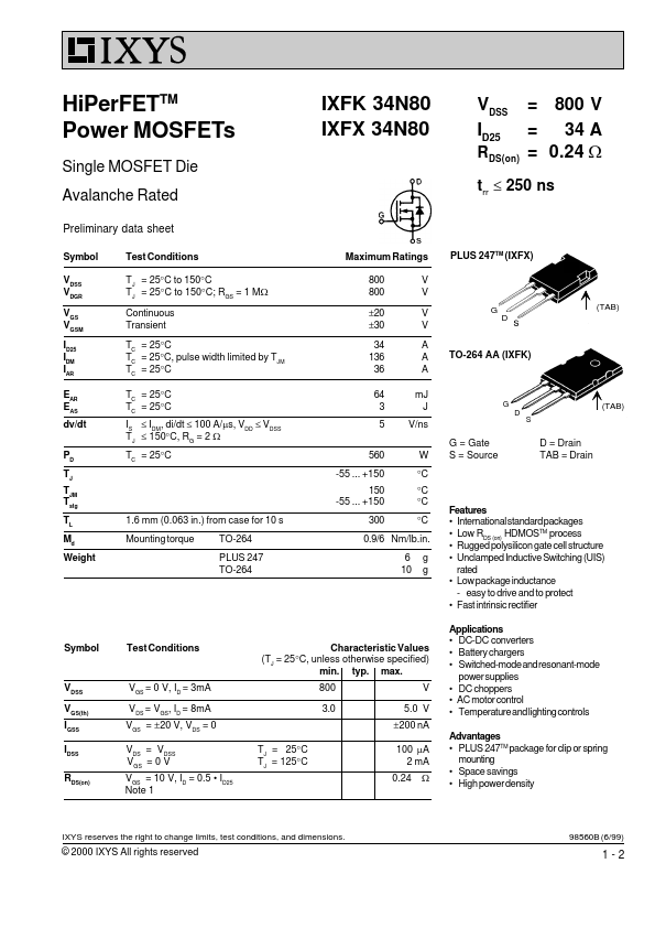 IXFX34N80