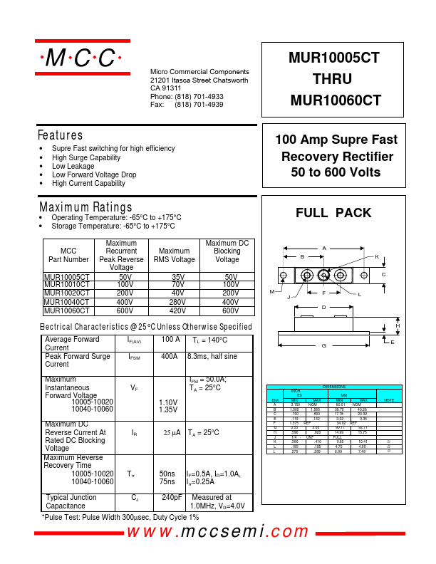 MUR10020CT