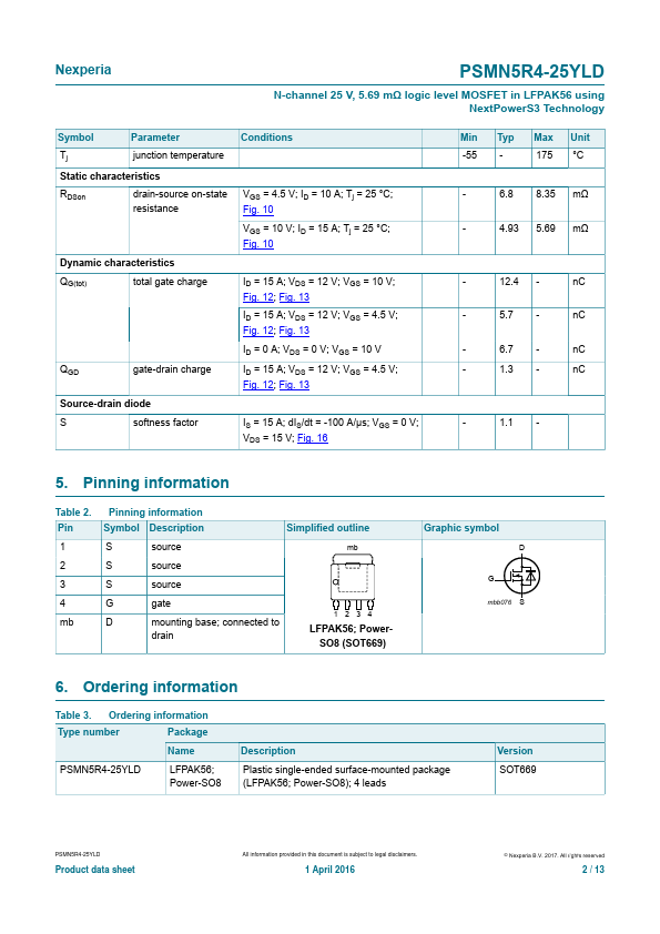 PSMN5R4-25YLD