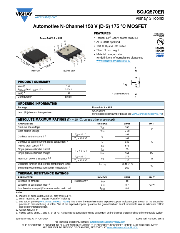 SQJQ570ER Datasheet Preview