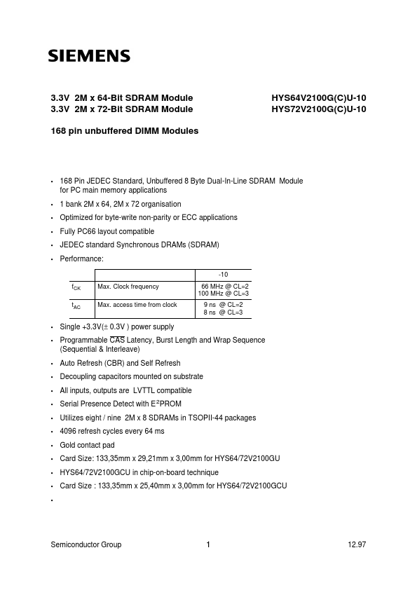 HYS72V2100GU-10