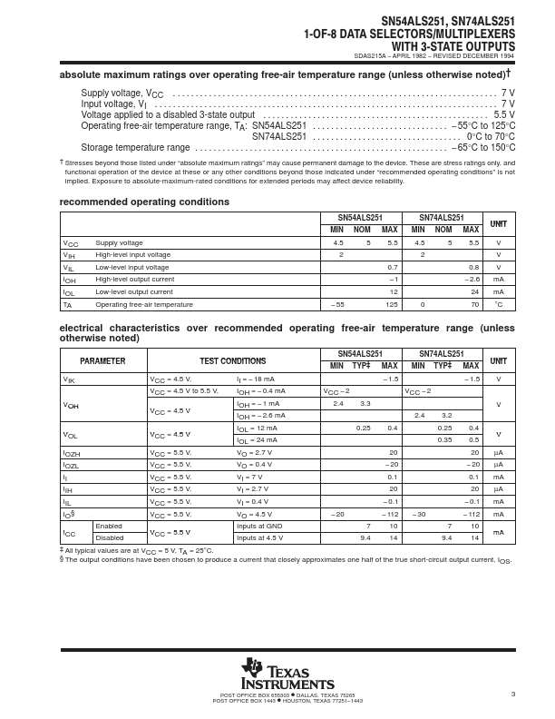 SN74ALS251