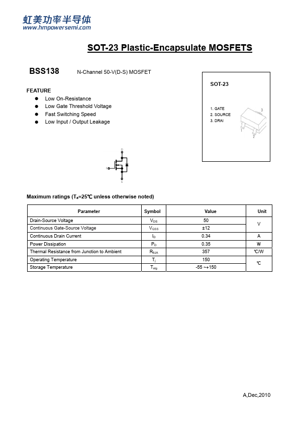 BSS138 Datasheet Preview