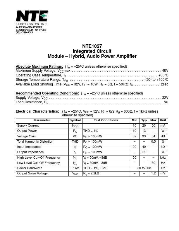 NTE1027