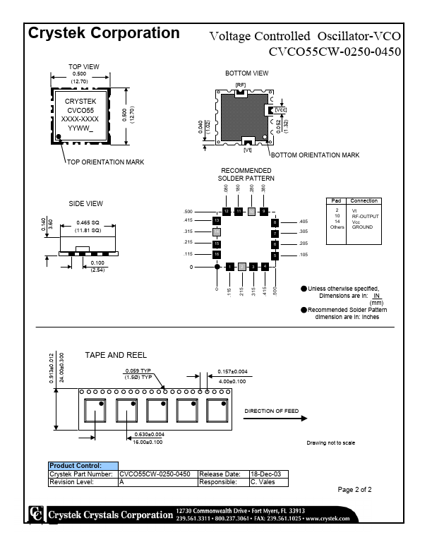 CVCO55CW-0250-0450