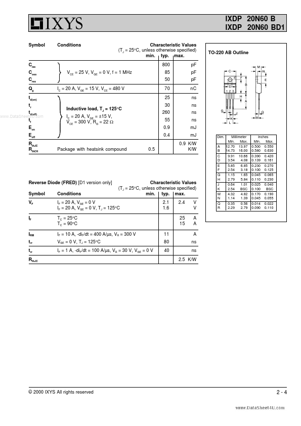 IXDP20N60B