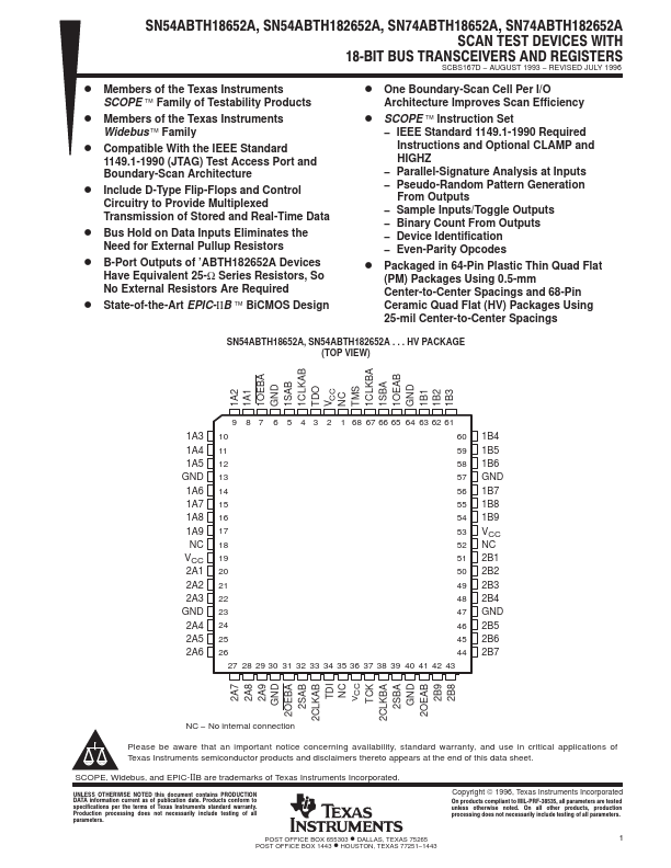 SN54ABTH18652A