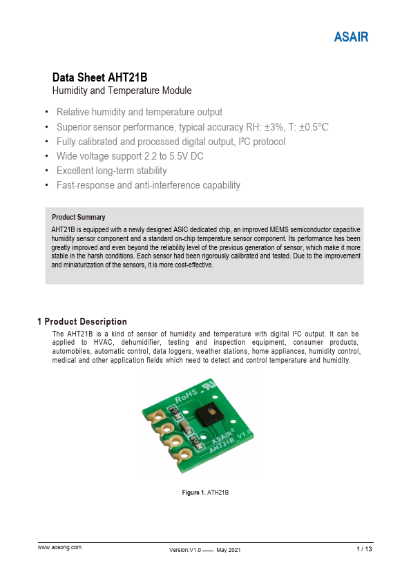 AHT21B Datasheet Preview