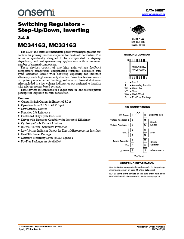MC33163 Datasheet Preview