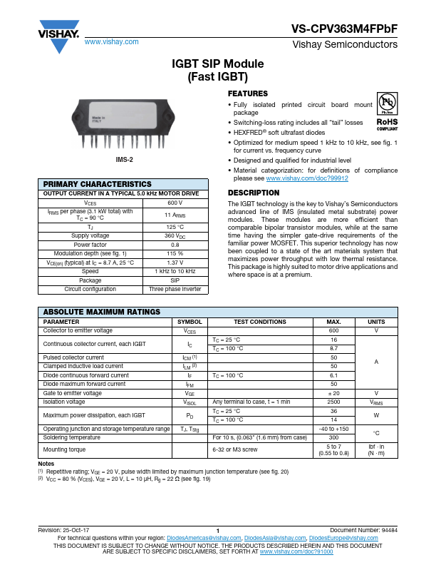 VS-CPV363M4FPbF