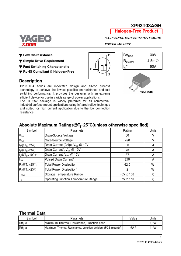 XP93T03AGH Datasheet Preview