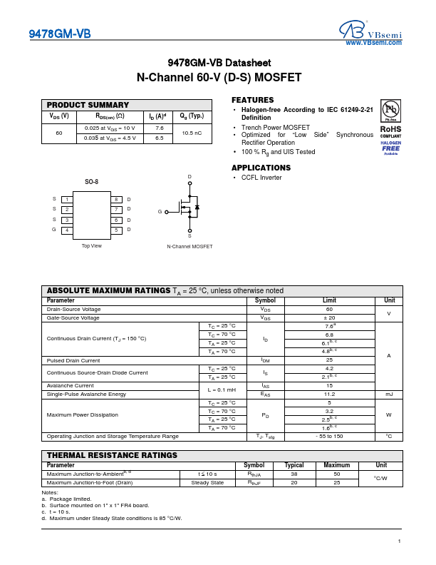 9478GM Datasheet Preview
