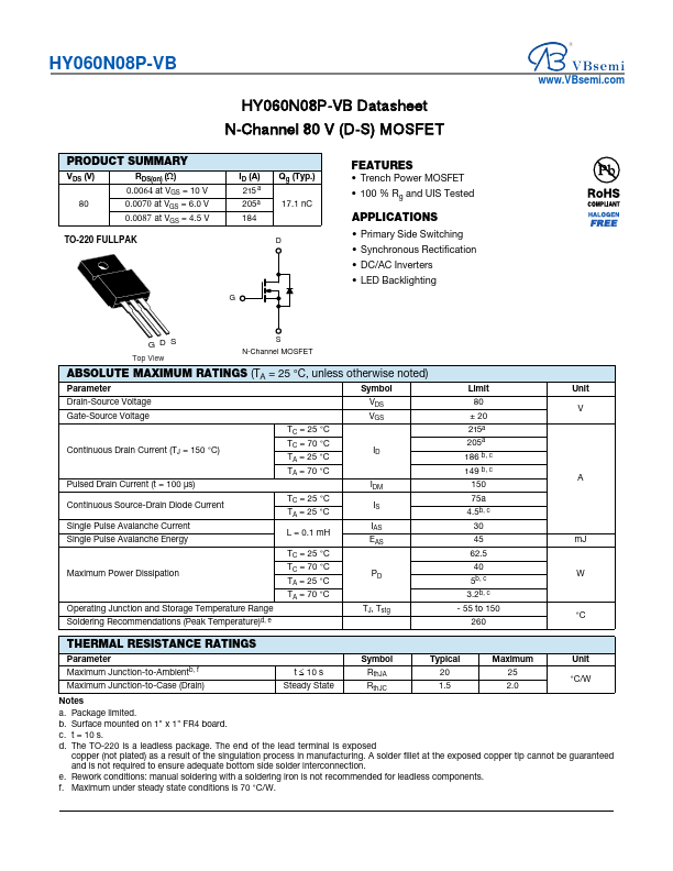 HY060N08P Datasheet Preview
