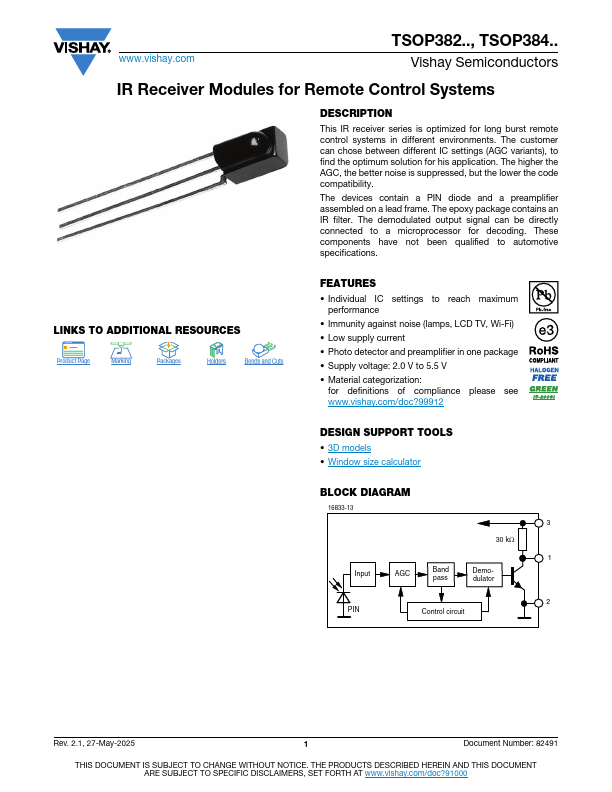 TSOP38238 Datasheet Preview