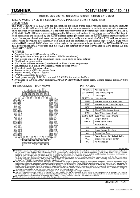 TC55V4326FF-150