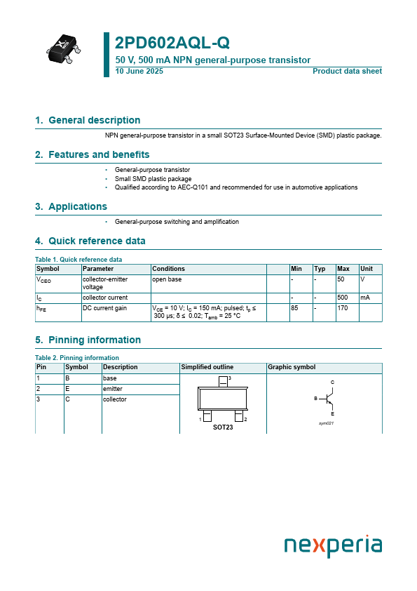 2PD602AQL-Q Datasheet Preview