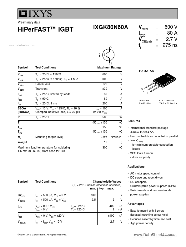 IXGK80N60A