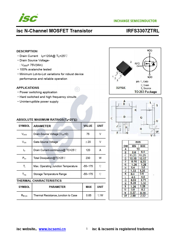 IRFS3307ZTRL