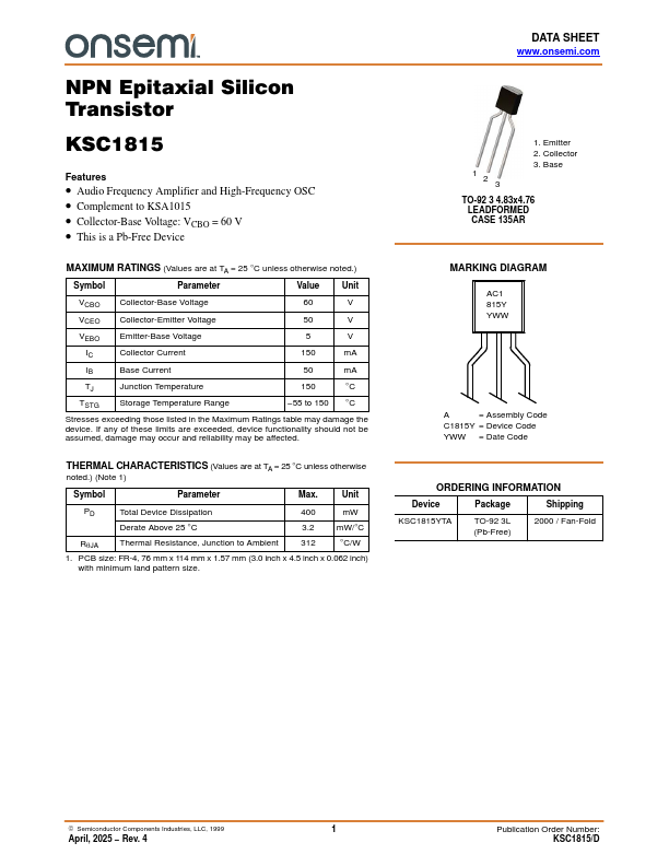 KSC1815 Datasheet Preview