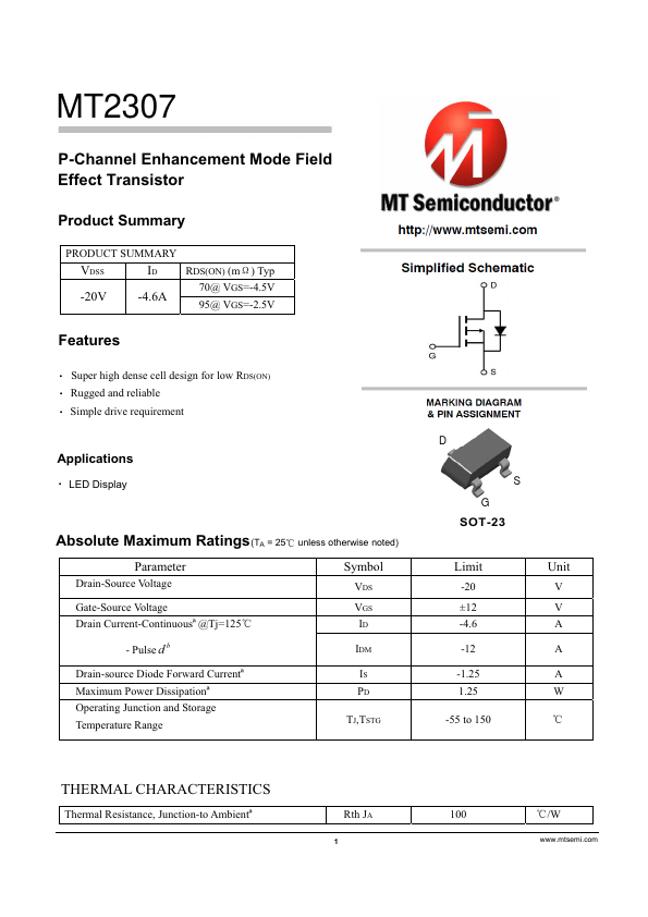 MT2307 Datasheet Preview
