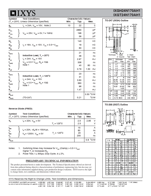 IXGH24N170AH1