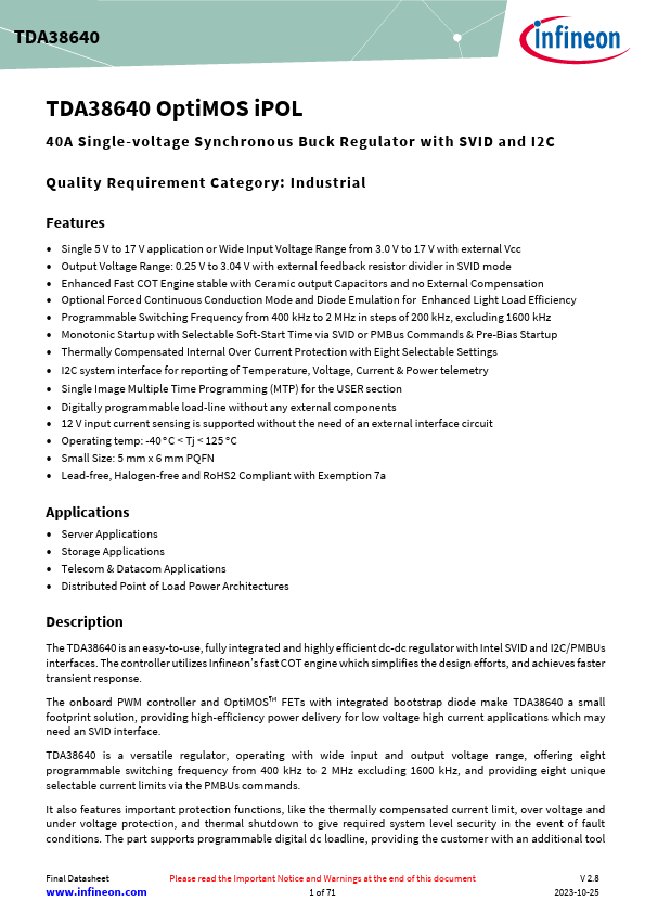 TDA38640 Datasheet Preview