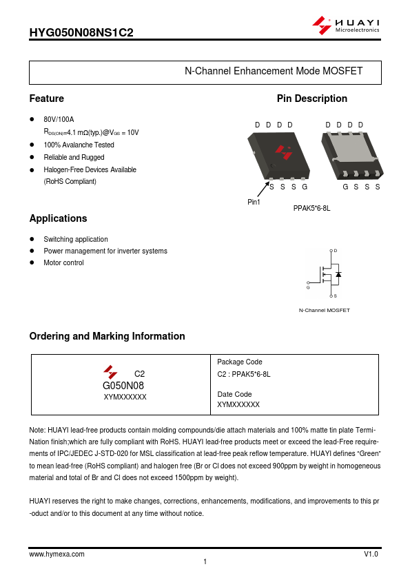 HYG050N08NS1C2 Datasheet Preview