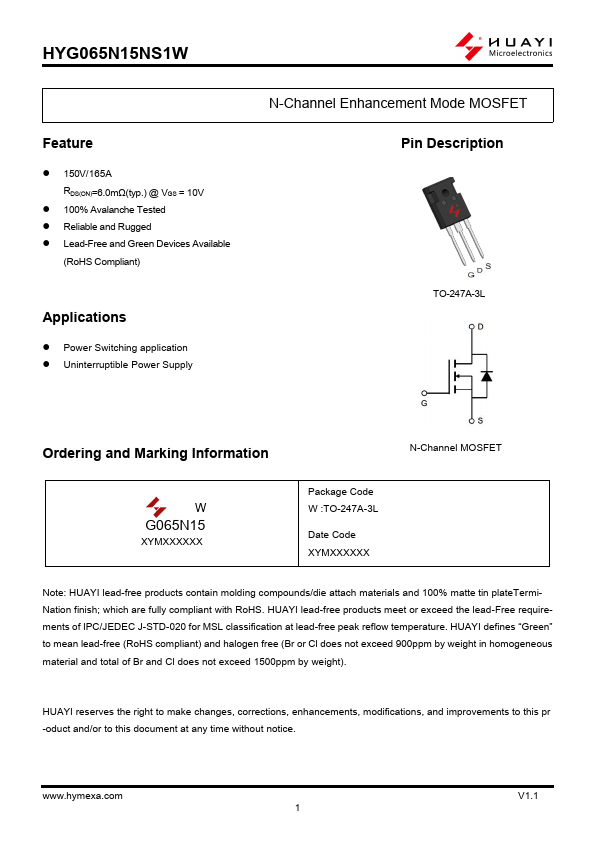 HYG065N15NS1W Datasheet Preview