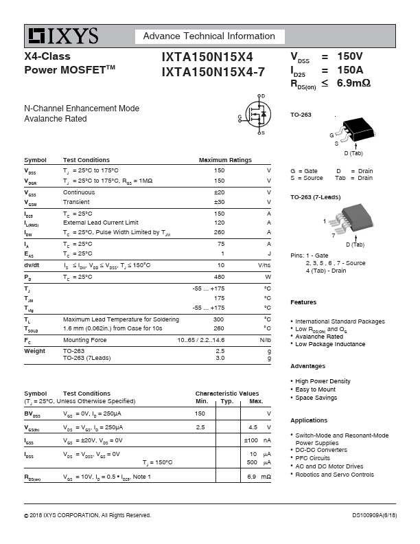 IXTA150N15X4-7