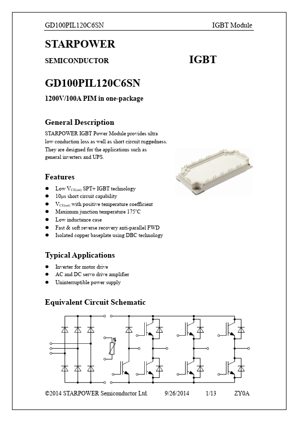 GD100PIL120C6SN Datasheet Preview