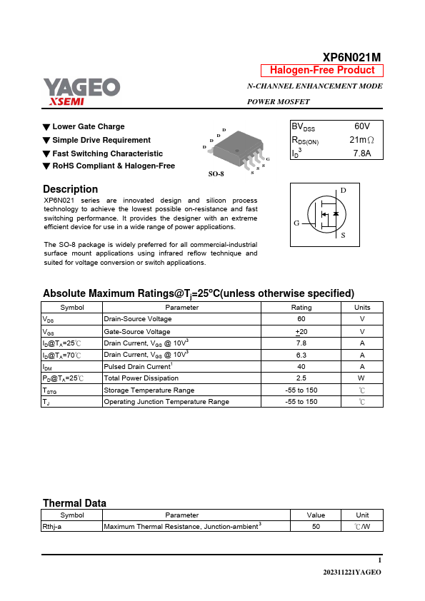 XP6N021M Datasheet Preview