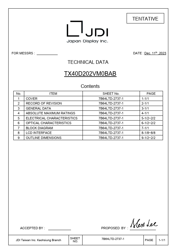 TX40D202VM0BAB Datasheet Preview