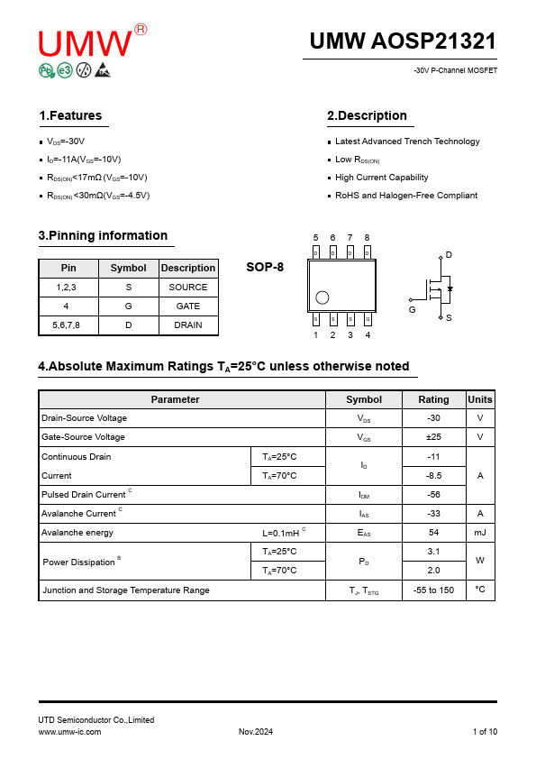 AOSP21321 Datasheet Preview