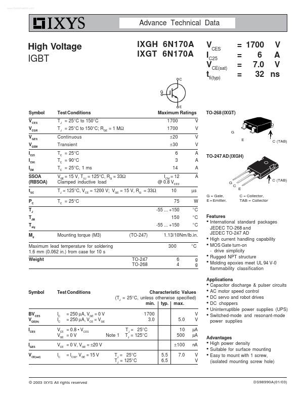 IXGT6N170A