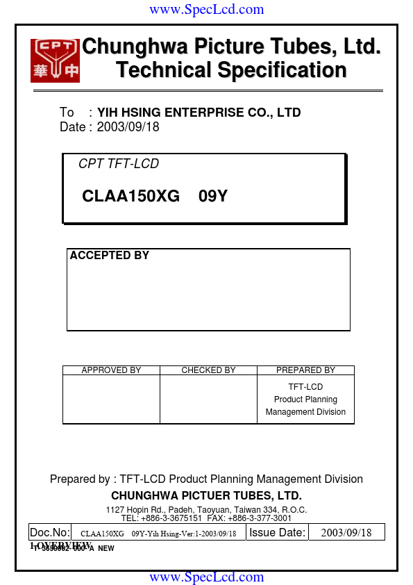 CLAA150XG09Y