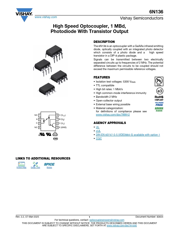 6N136 Datasheet Preview