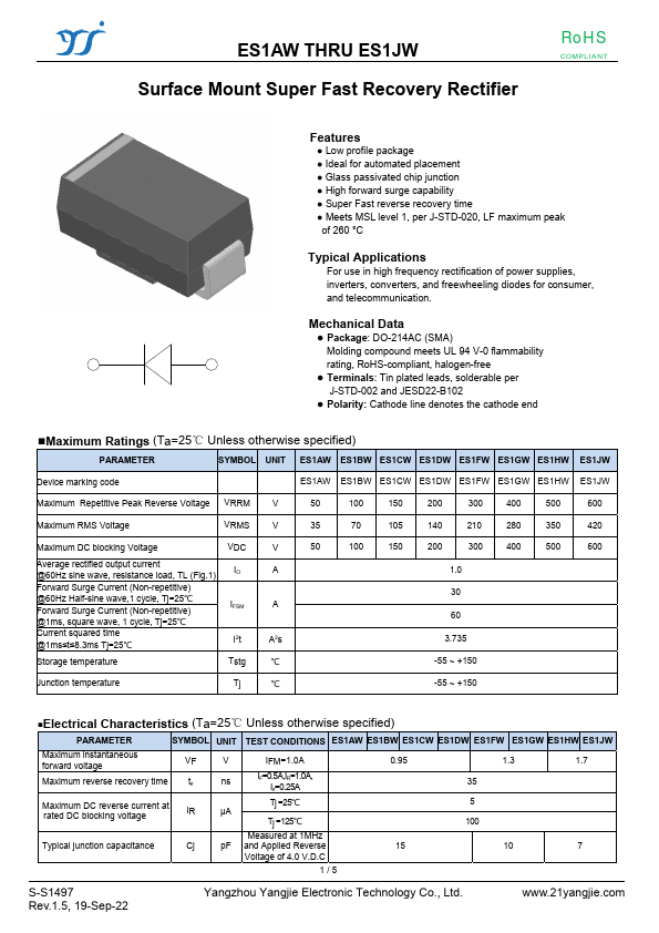 ES1CW Datasheet Preview