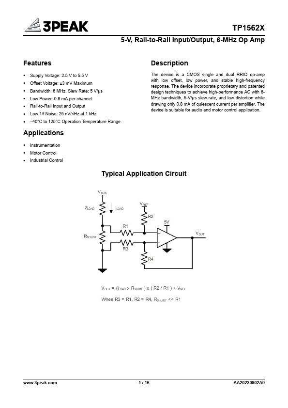 TP1562X Datasheet Preview