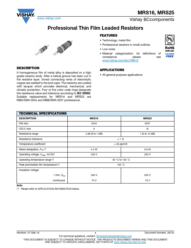 MRS25 Datasheet Preview