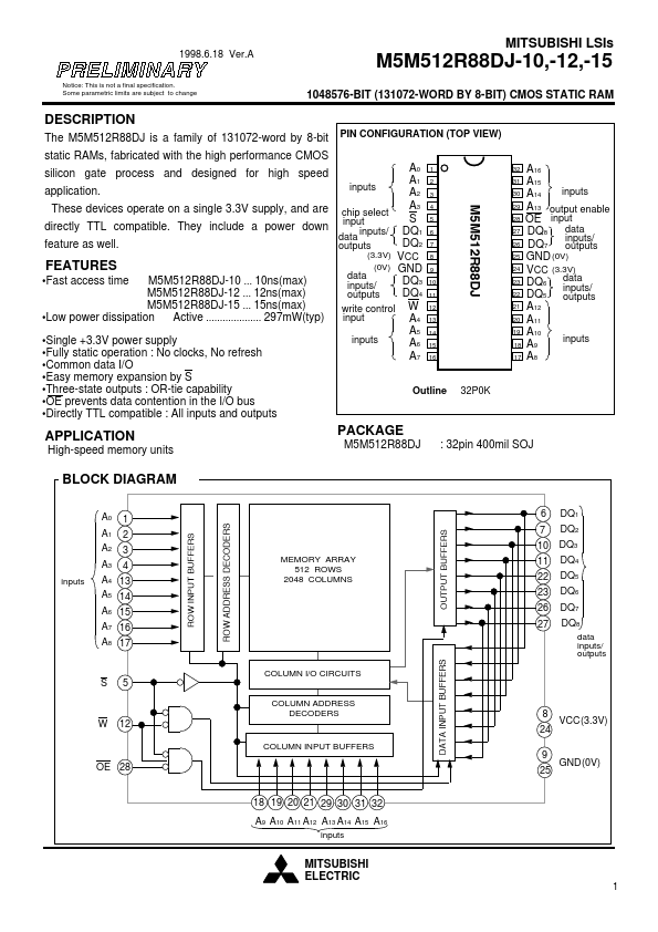 M5M512R88DJ-10