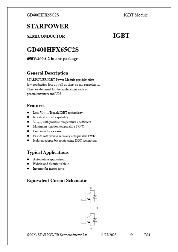 GD400HFX65C2S Datasheet Preview