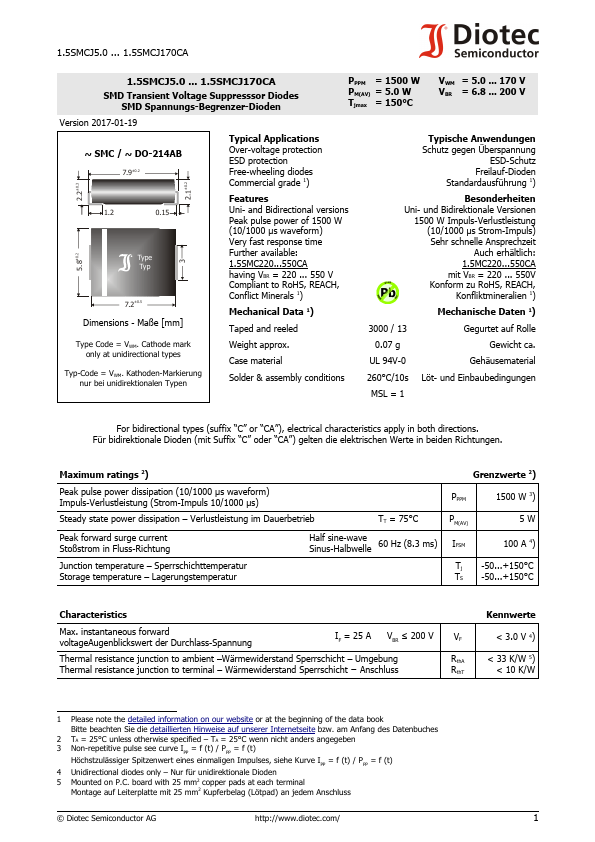 1.5SMCJ7.0