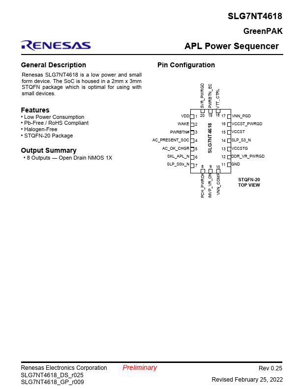 SLG7NT4618 Datasheet Preview